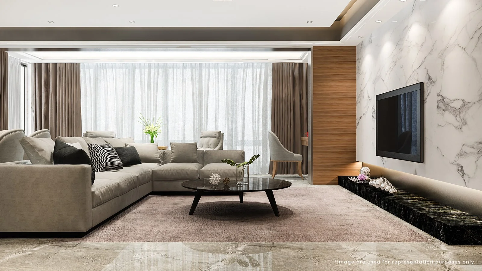 Home interior spacious living area