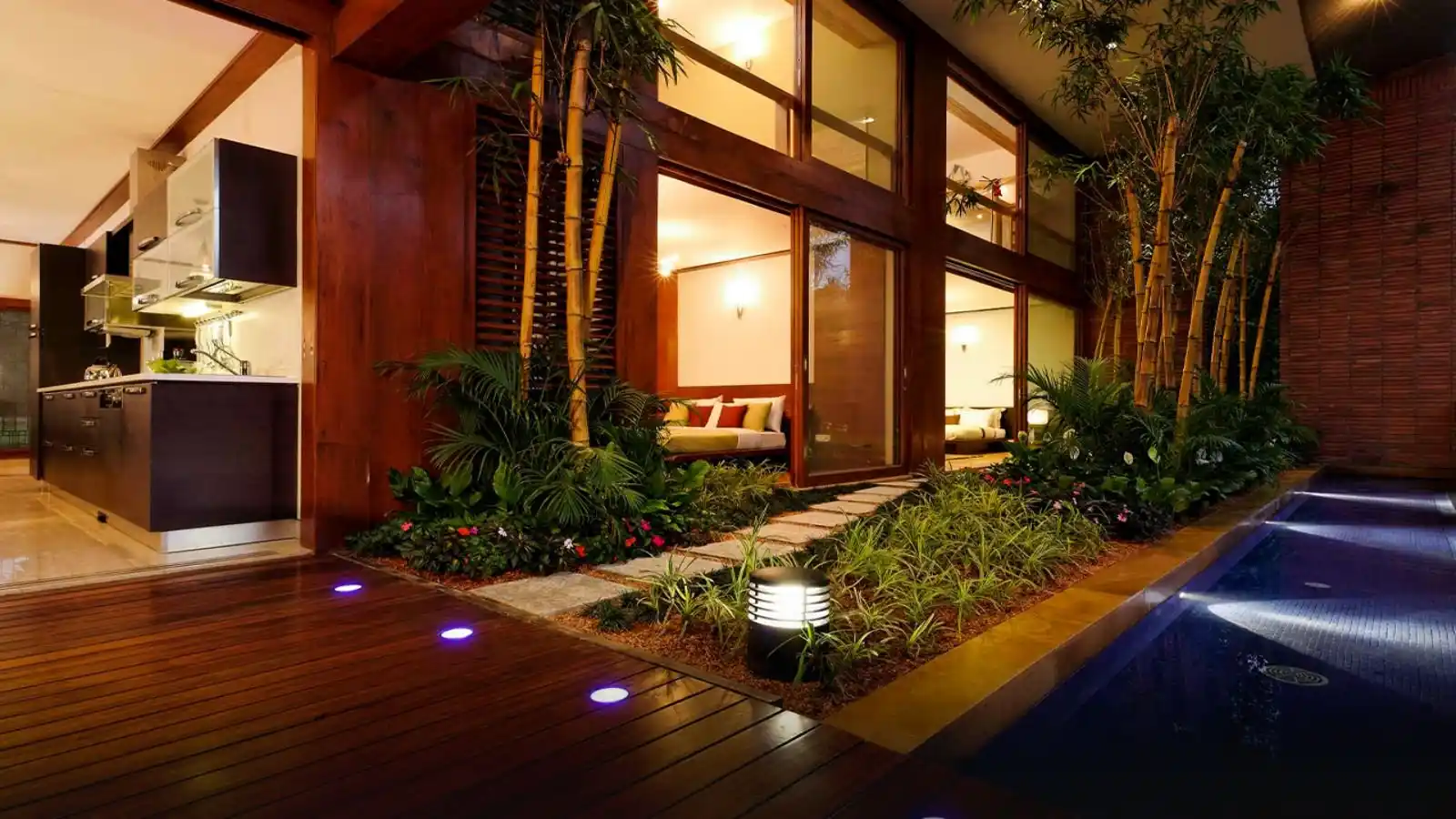 Duplex-wooden-deck-garden-water-body