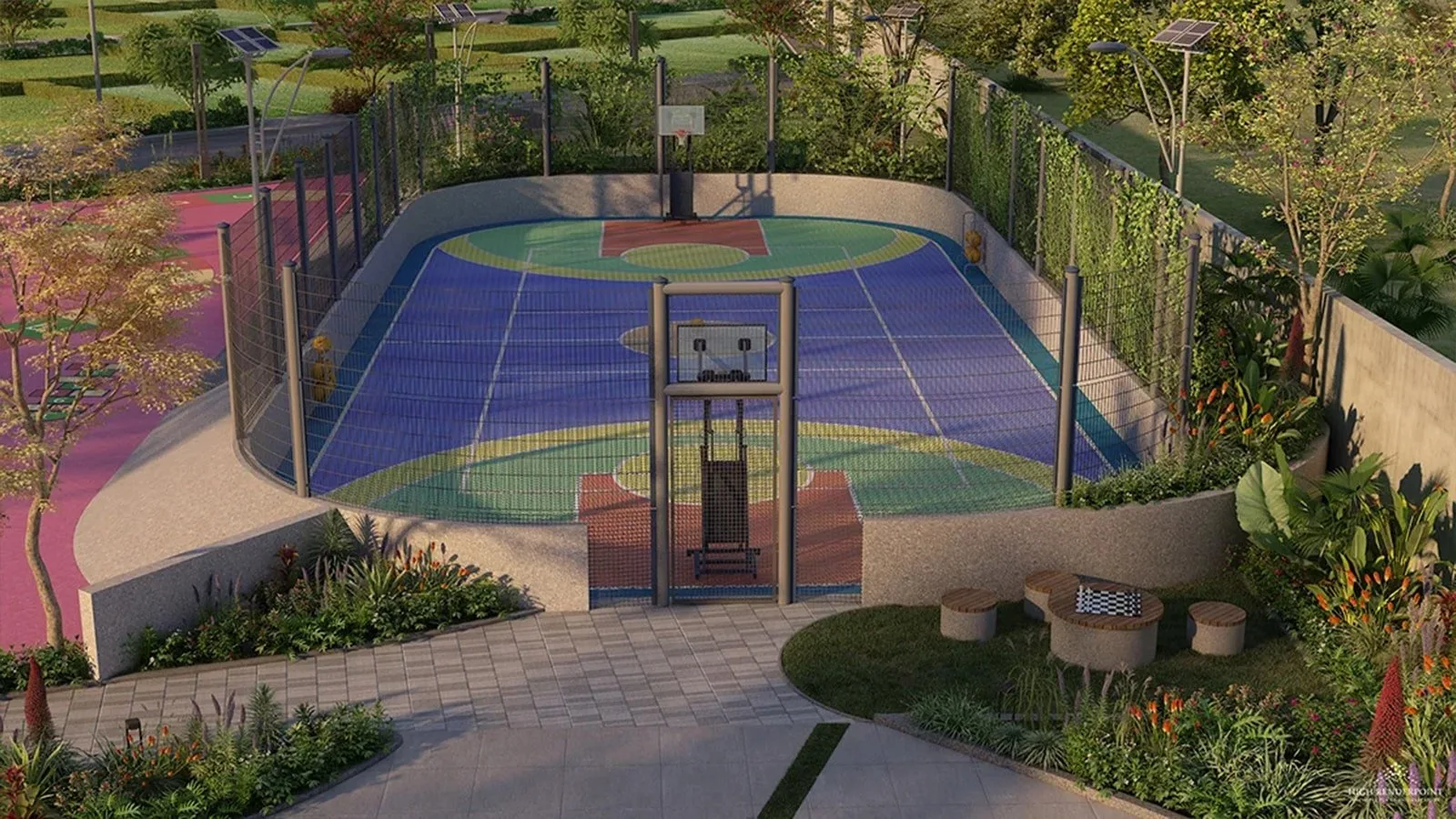 Sattva-Forest-Ridge-Apartment-in-JP-Nagar-Bangalore-Multipurpose-Court-amenities