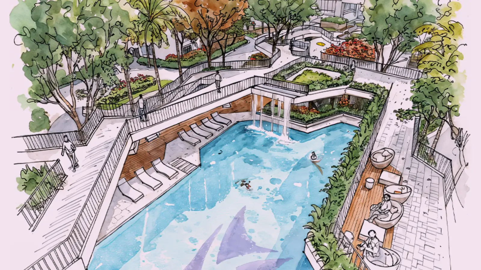 Century Mirai Swimming pool artwork